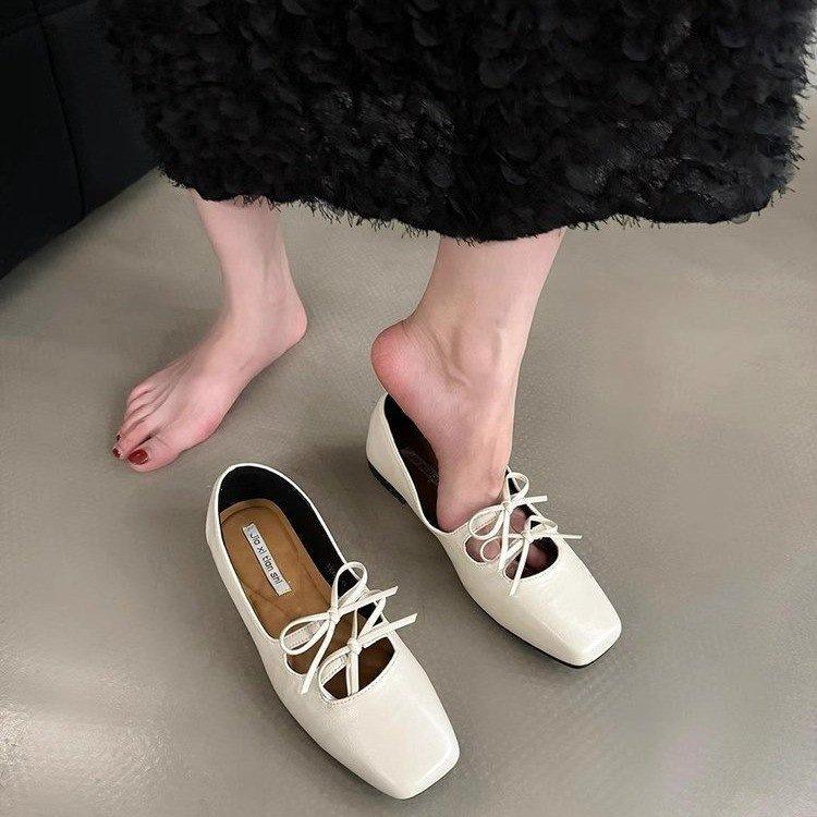 With skirt versatile fried street high value lazy shoes 2025 Internet celebrity autumn new light casual lightweight single shoes women