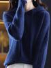Dámský volný svetr s dlouhým rukávem a kapucí - korejský styl pro podzim/zimu 2024