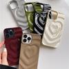 Etui na telefon 3D plisowane z uroczym sercem miłości Dla iPhone 15 14 13 11 12 Pro Max Metaliczna farba Składane Miękkie silikonowe Etui na telefon Nakładka Capa