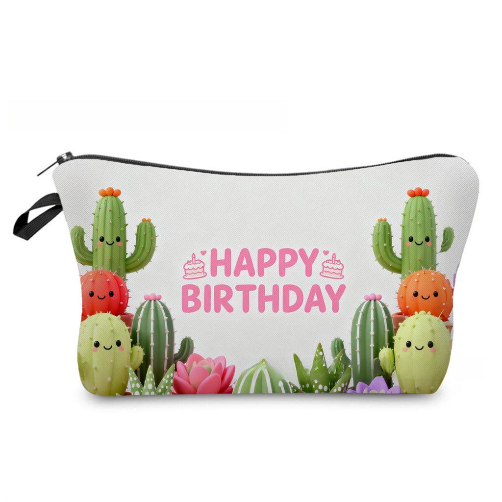 Women Cactus Print Cosmetic Bag Toiletries Organize Travel Storage Case 6880