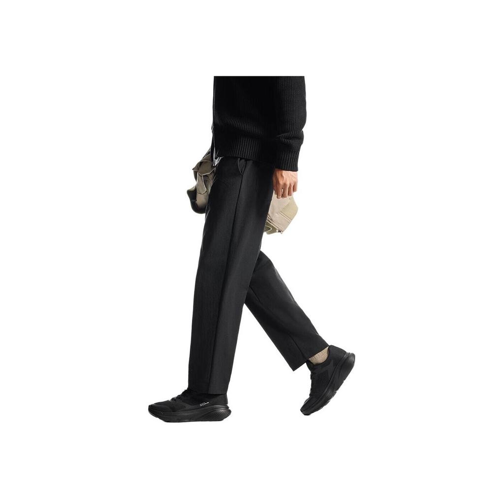 Anta Straight Leg Casual Simple Solid Color Knitted Sports Pants Men Bottoms Black 152517518-2