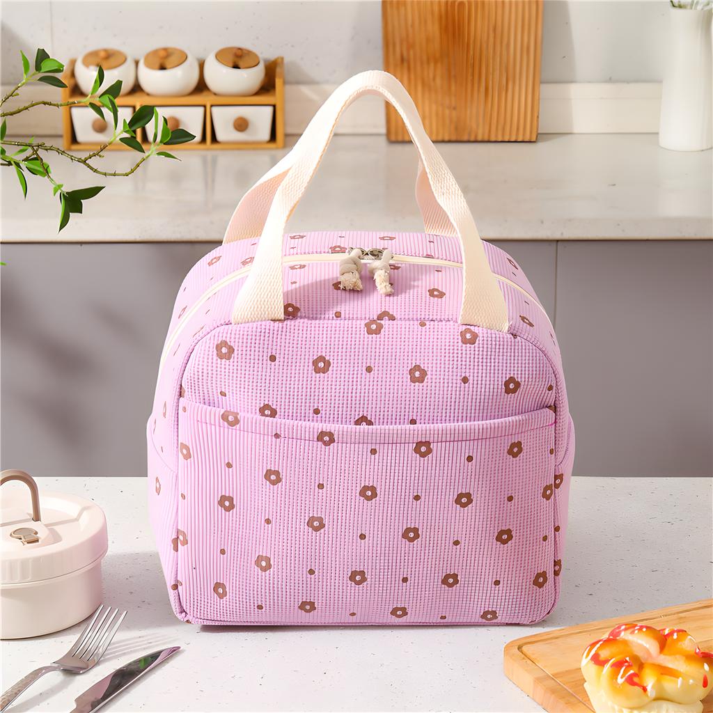 Lunch Bag for Women Men Cute Corduroy Lunch Tote Bags  Large Capacity Reusable Insulated Cooler for Work Picnic or Travel