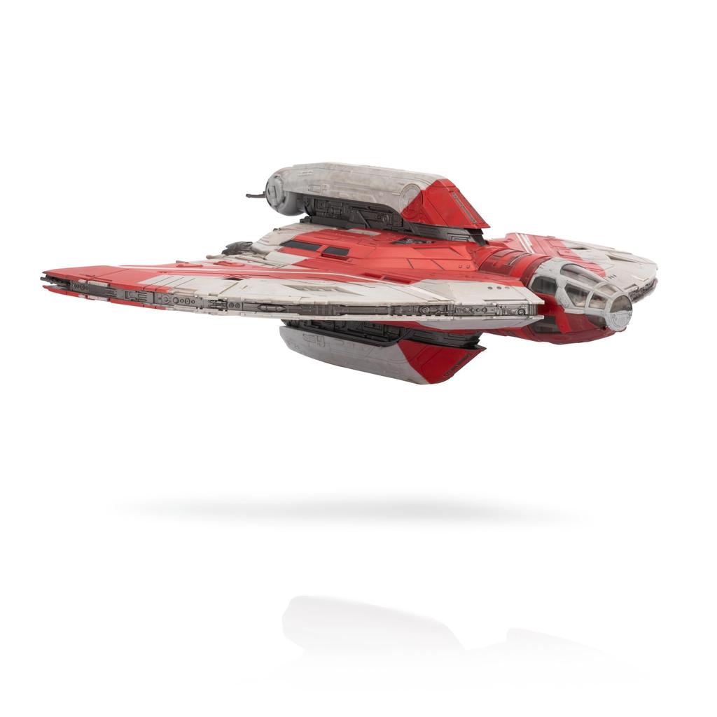 Star Wars Micro Galaxy Squadrons Ahsoka Jedi Shuttle Vehicle with Rotor Blades and Three Microfigure Tano's T-6 - 13-inch 1-inch Accessories.