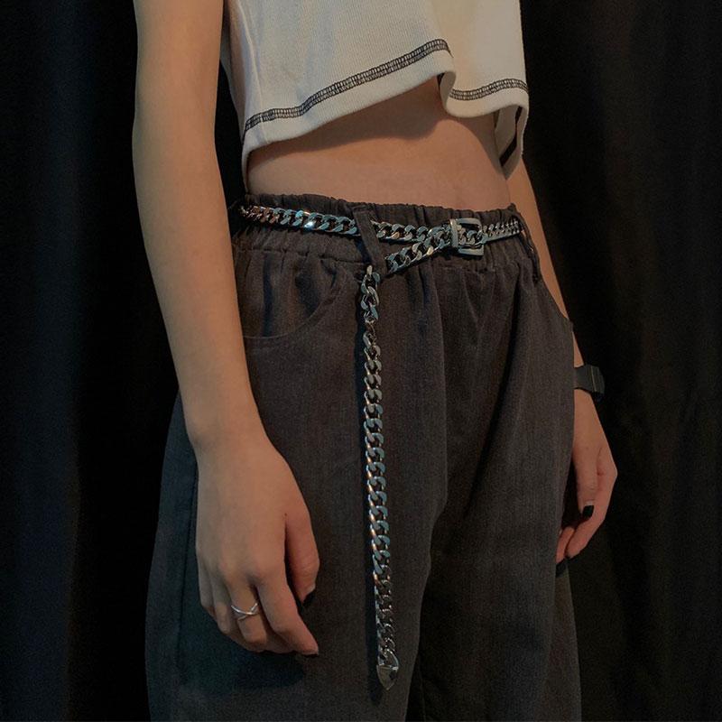 Kvinner Kjede Belte Mote Kvinne Dame Sølv Gull Lang Pin Spenne Metall Belter Jeans Midje Kjeder for Kjole Ketting Riem