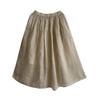 2024 Women's Summer Hanfu Mid-Length Skirt - Retro Cotton/Linen, Hip-Covering, High-End Solid Color Design