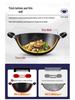 Robuster gusseiserner Wok mit zwei Griffen für Induktionskochfelder - Große Pfanne mit flachem Boden zum Braten.
