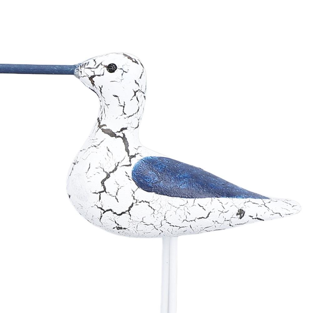 3pcs Blue White Color Seagull Statue 5in Seabird Sculpture Beach Outdoor Decor