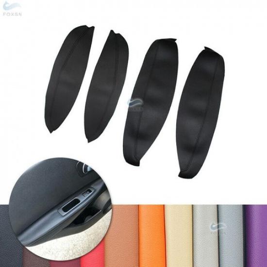 4PCS Leather Door Handle Panel Armrest Cover For Nissan Qashqai J10 2007 - 2015