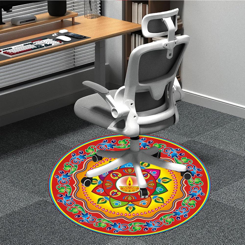 

1pc Mandala Artwork Chair Carpet for Office, , Non-slip carpet, Very suitable for offices, farmhouses,Outdoor carpet yy251120003 80cm by 80cm