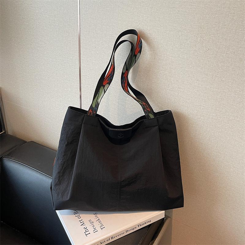 Ultra-light large-capacity cloth bag, women's simple casual shoulder handbag, student class tote bag