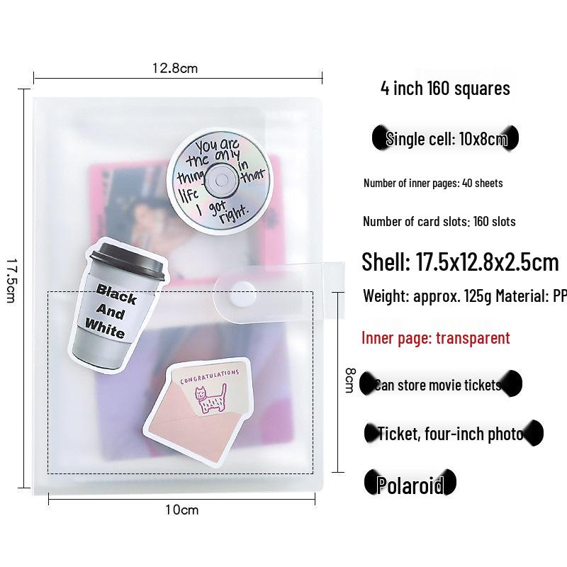 3-Zoll Polaroid Mini Transparentes Fotoalbum für Fotos, Tickets und Postkarten Scrapbook