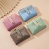 Multi-Card Slots Women Short Wallet  Pu Leather Solid Color Zipper Clutch Crocodile Print Waterproof Card Bag Coin Purse