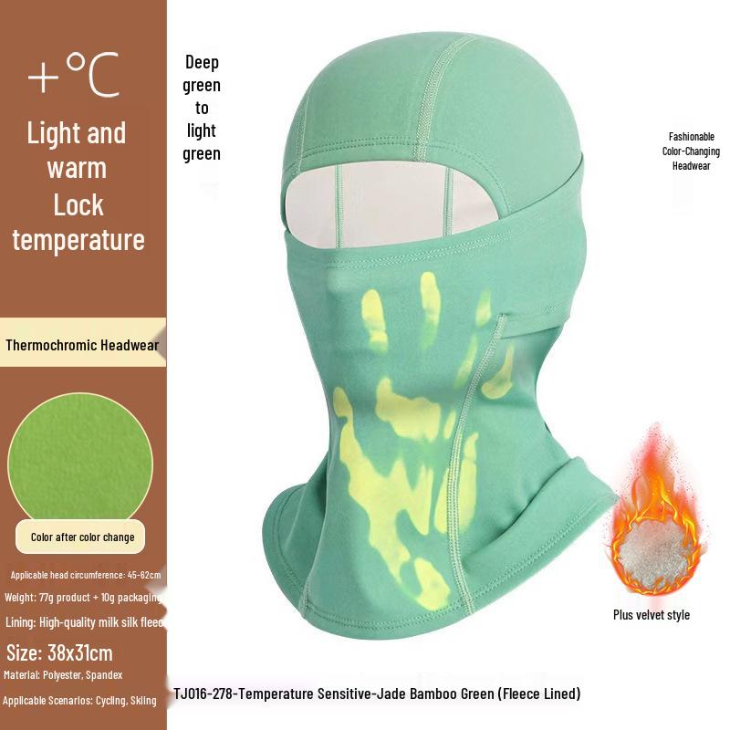 Color-Changing Thermal Winter Cycling Balaclava: Velvet-Lined, Windproof, Heat-Sensitive Ski Face Mask.