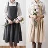 Women Linen Sleeveless Home Cooking Florist Cute Bib Apron Pinafore Dress