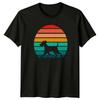 Dog Silhouette Vintage Retro Sunset TShirt Terrier Dogs Birthday