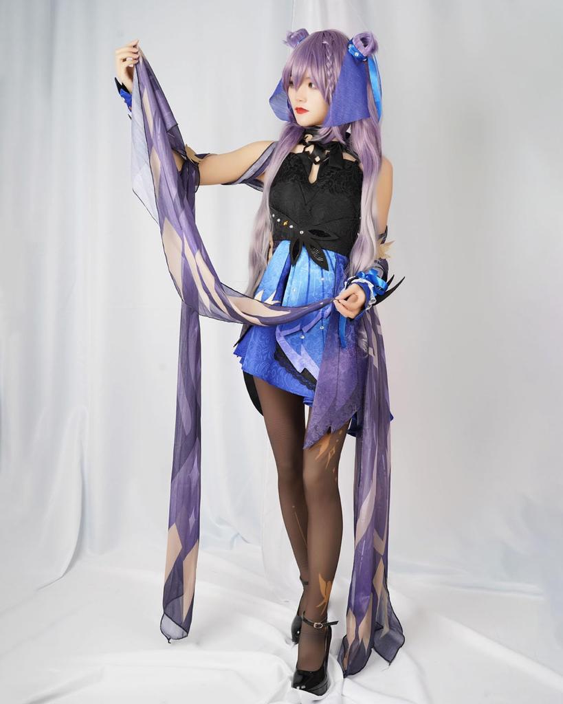 [Milky Time] Genshin Impact Cosplay Halloween Anime Character Women's Genshin (Keqing, Dance of the Rainbow Skirt)