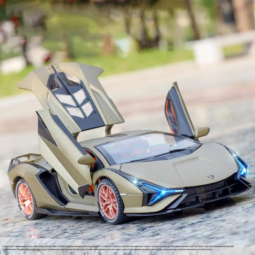 1:24 Lamborghini Sian FKP37 Auto Modell Spielzeug Legierung Diecast Rückzug Sammlung Supersportwagen Spielzeug Fahrzeug zur Dekoration Geschenke A244