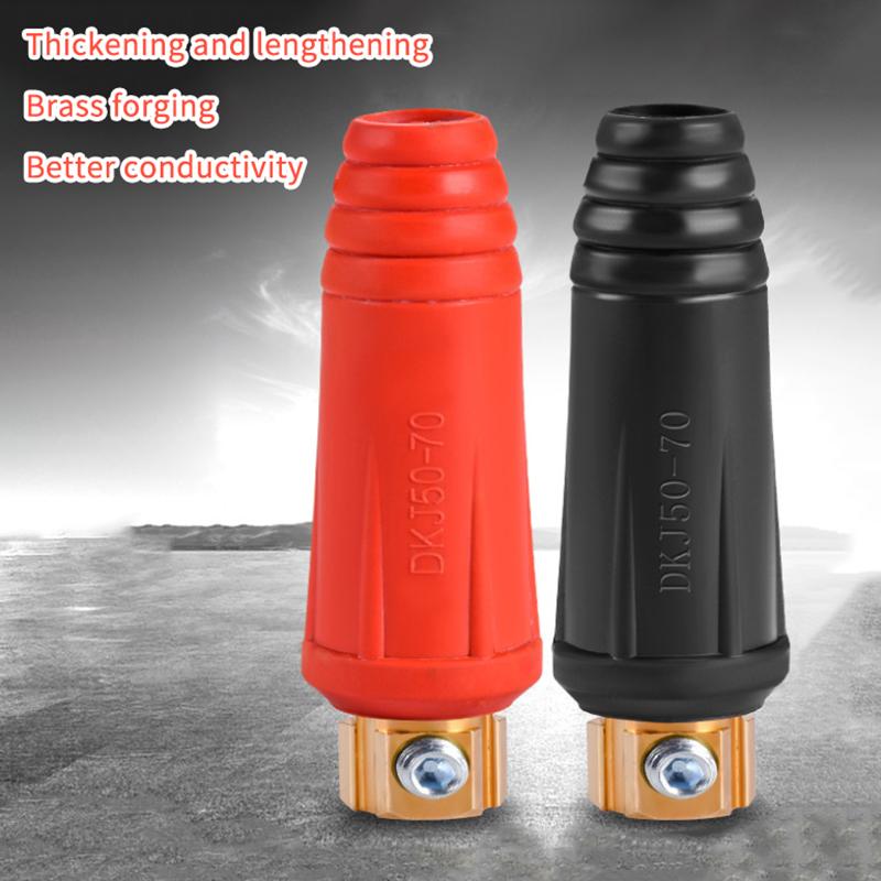 4Pcs DKJ10-25 35-50 50-70 TIG Welding Machine Quick Fitting Female Male Cable Connector Clamp Panel Socket Set Quick Fitting