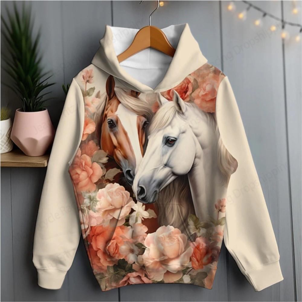 Funny Animal Hoodies Chicken Squirrel Horse 3D Print Women's Hooded Sweatshirts Pullover Y2K Tops Tracksuit Unisex Coat Clothing