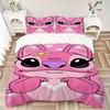 Pink Stitch Heart Background Print 3Pcs Bedding Setduvet Cover With 2 Bedropillowcase Home Birthday Gift