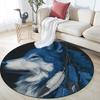 Wolf pattern round rug,Carpet Rug for Living Room Bedroom Playroom ,Non-slip Floor Mat,Holiday Gifts and Birthday Gifts.