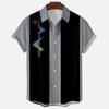 Summer new men's top striped D print men's cardigan lapel