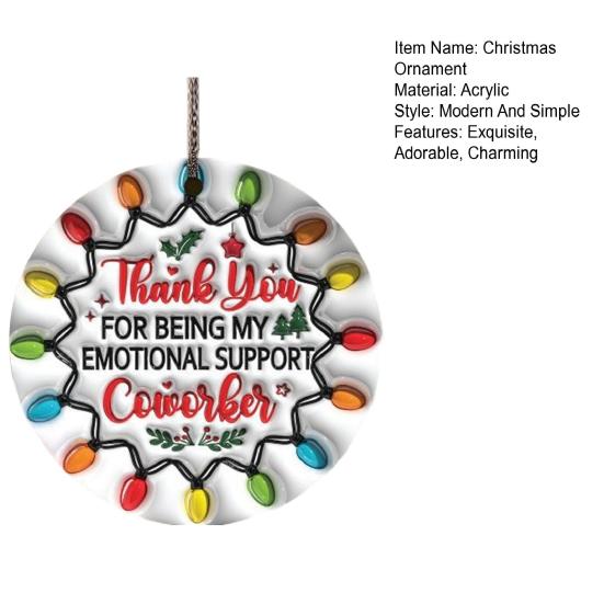 Friendship Christmas Ornament Acrylic Best Friend Gifts Xmas Tree Hanging Decoration for Women Sister Coworker