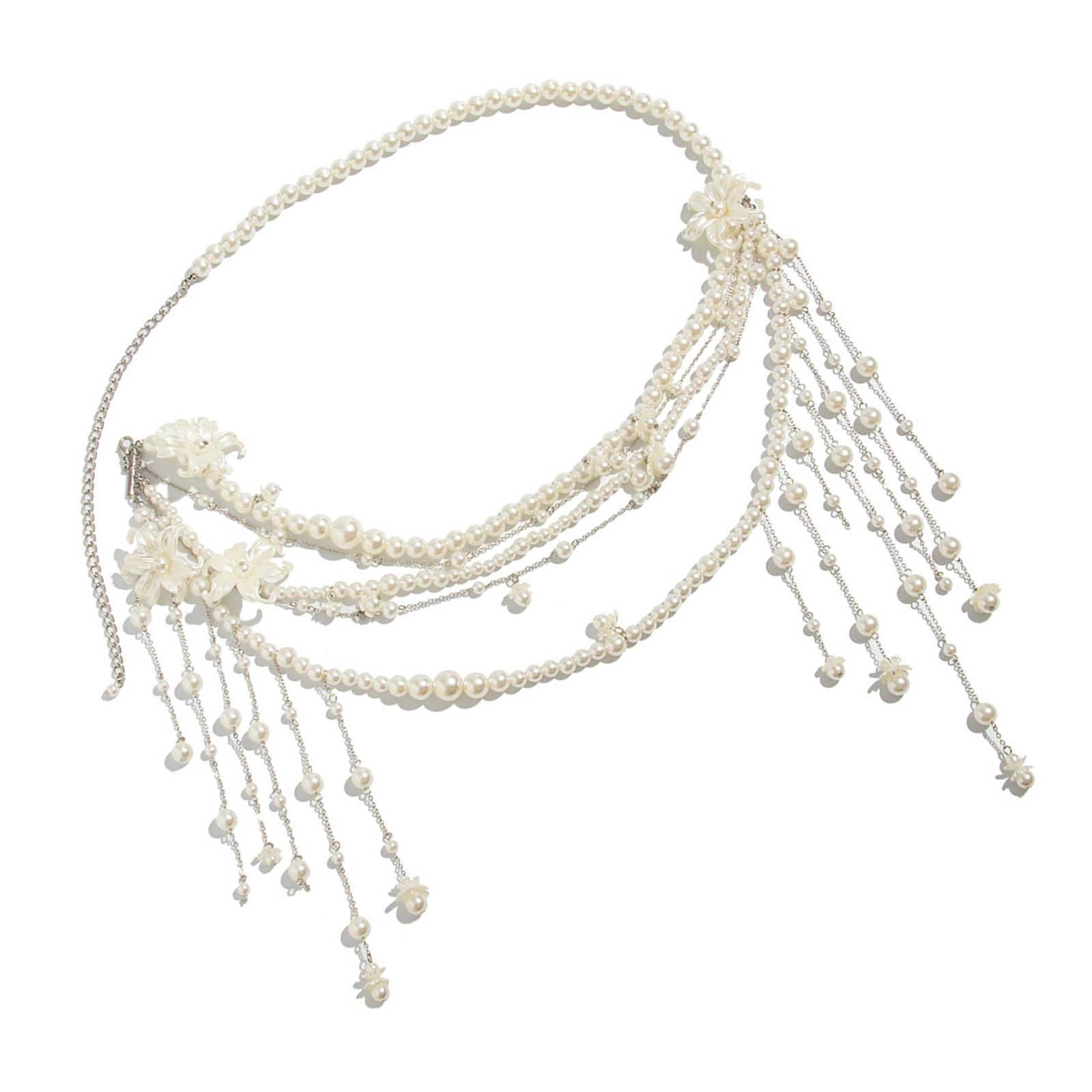 

Elegant Layered Body Chain with Faux Imitation Pearls and Tassels Waist Accessory for Weddings and Cocktail Parties 1738