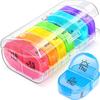 Pill Box 2 Times a Day, 7-Color for Easy Tracking, Dual Protection