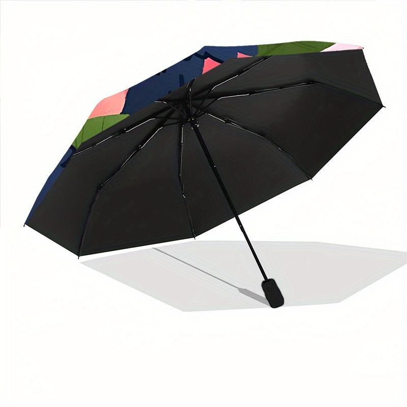 1pc Floral Cat Automatic Open/Close Umbrella, Portable Folding Umbrella for Travel, Themed Events,