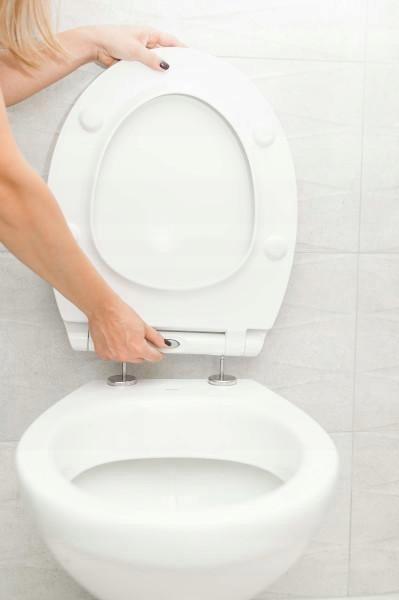 Universal white bathroom toilet seat