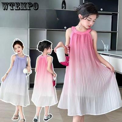 Girls' Summer Dress Beach Dress Girls' Children's Gradient Summer Dress
