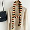 Thickened Striped Scarf Narrow Winter Shawl Fashion Cashmere Knitted Scarf  Daily