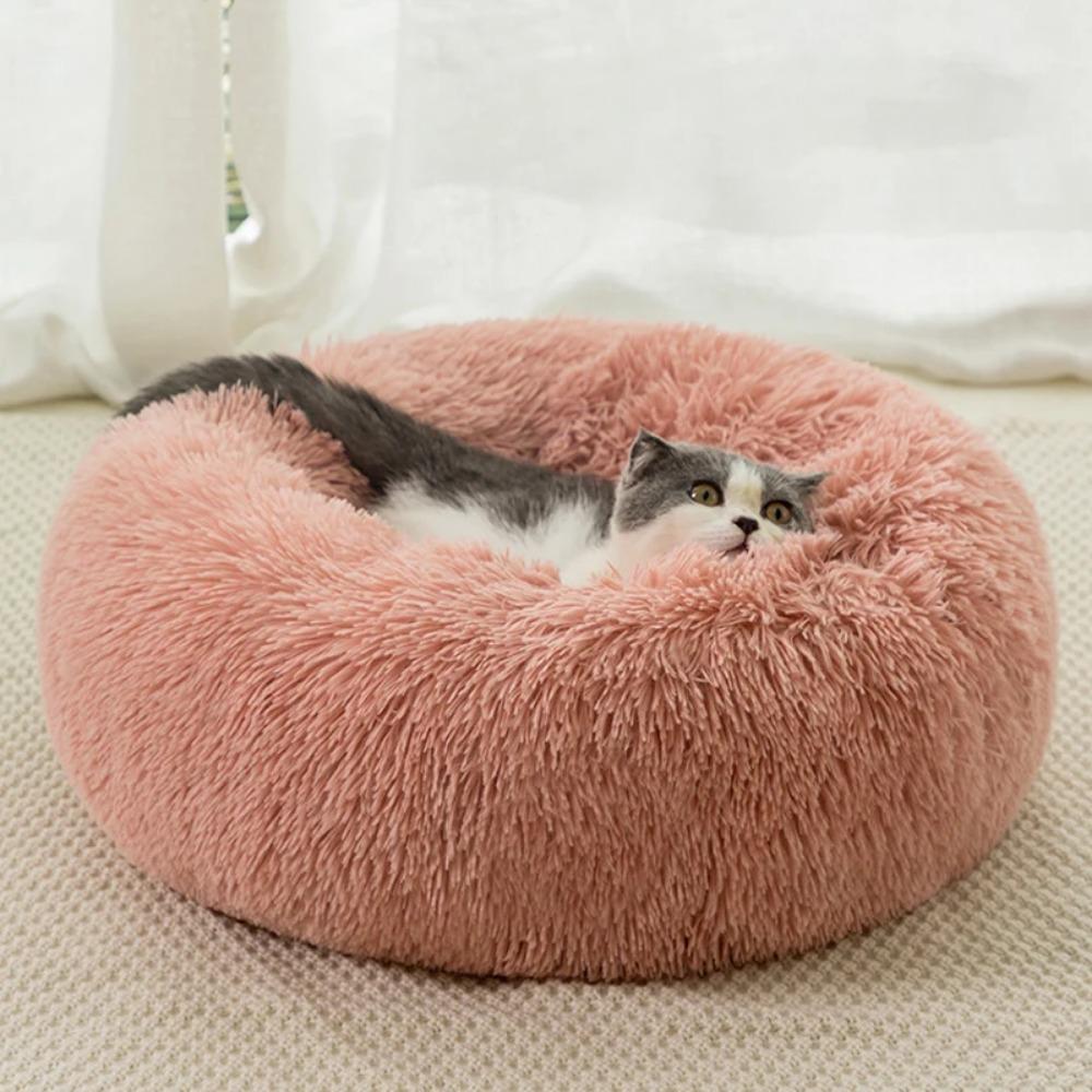 40-100cm Zuhause Rundes Haustierbett für Großes Hundebett Superweiches Katzenbett Langplüschiges Hundehaus für Mittelgroßes Hundehaus Winter Warm Schlafen