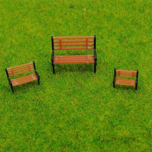 Mcbridenty 10pcs HO N O Scale 1:100 Bench Chair Models for Sette Street Park Layout, Plastic Crafts, Garden/Train Layout