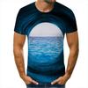 Digital Water Ice Cubes Abstract Image 3D Printed Men's Short Sleeved T-shirt Trend Shirt