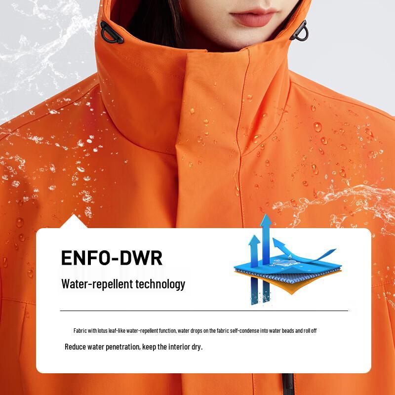 Camel Unisex Outdoor Water-Resistant Hooded Jacket