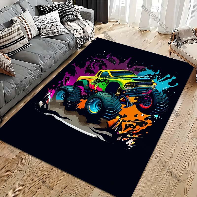 Truck Monster Dinosaur Pattern Living Room Bedroom Carpet Bedside Bathroom Floor Mat 15 Size Area Rug Kid's Room Home Decor