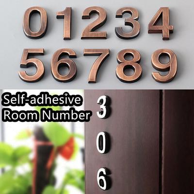 1 PC 3D Numeral  ABS Plastic Self-adhesive Digits Sticker Address Sign Door Plates Room Number