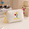 Ins Style Embroidered Rose Travel Cosmetic Bag