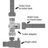 3-way Shower Diverter Valve, Shower Head Adapter For Shower Arm Mounted, G1/2" T-adapter Valve Replacement Parts For Shower Spray, T-diverter For Toil