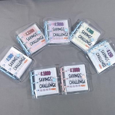 Tasarruf Mücadelesi Defteri 1000 £ Tasarruf Para Defteri Mini Taşınabilir Para Defteri Tasarruf Gevşek Yapraklı Defter Nakit Bütçe Saklama Defteri
