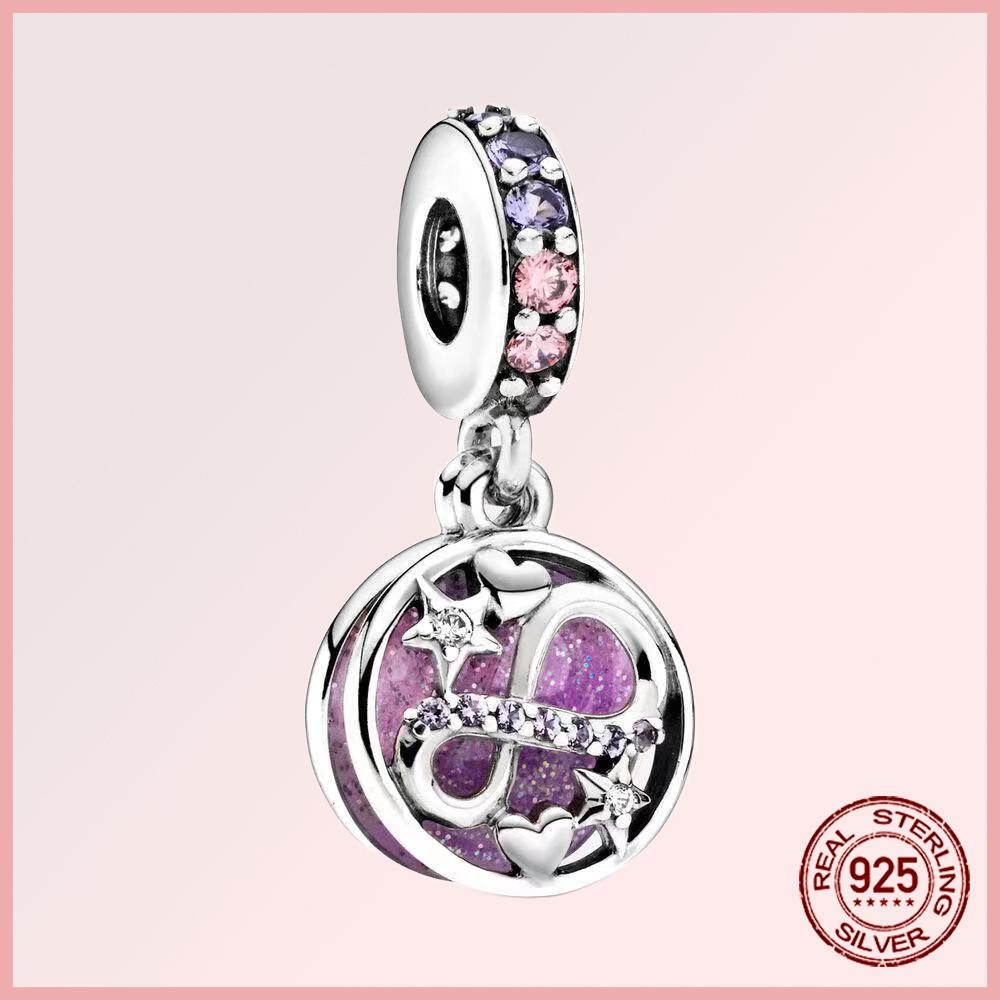 Funkelnde Familie Herz Engelsflügel Pavé Kupfer Anhänger Charms Passen Original Armband Perlen Schmuck Geschenk DIY