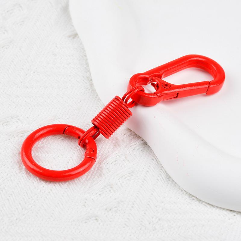 Bunter doppelseitiger Schlüsselanhänger mit Spirale für Rucksäcke und Autoschlüssel