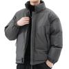 Vielseitige Herren Winter Stehkragen Baumwolljacke – Locker, Trendy, Einfarbig, Verdickt für Wärme