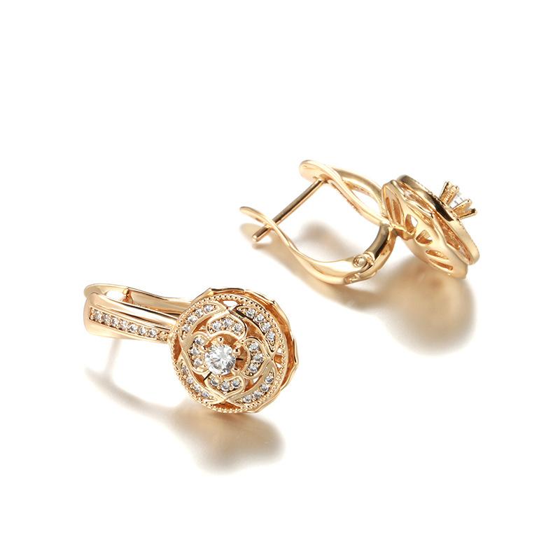 SIMJOO Personality Design Temperament Rose Gold Hollow Ear Buckle Jewelry