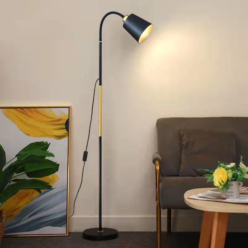 Nordic LED Floor Lamp with Remote Control - Dimmable, Modern Design for Living Room, Bedroom, or Study