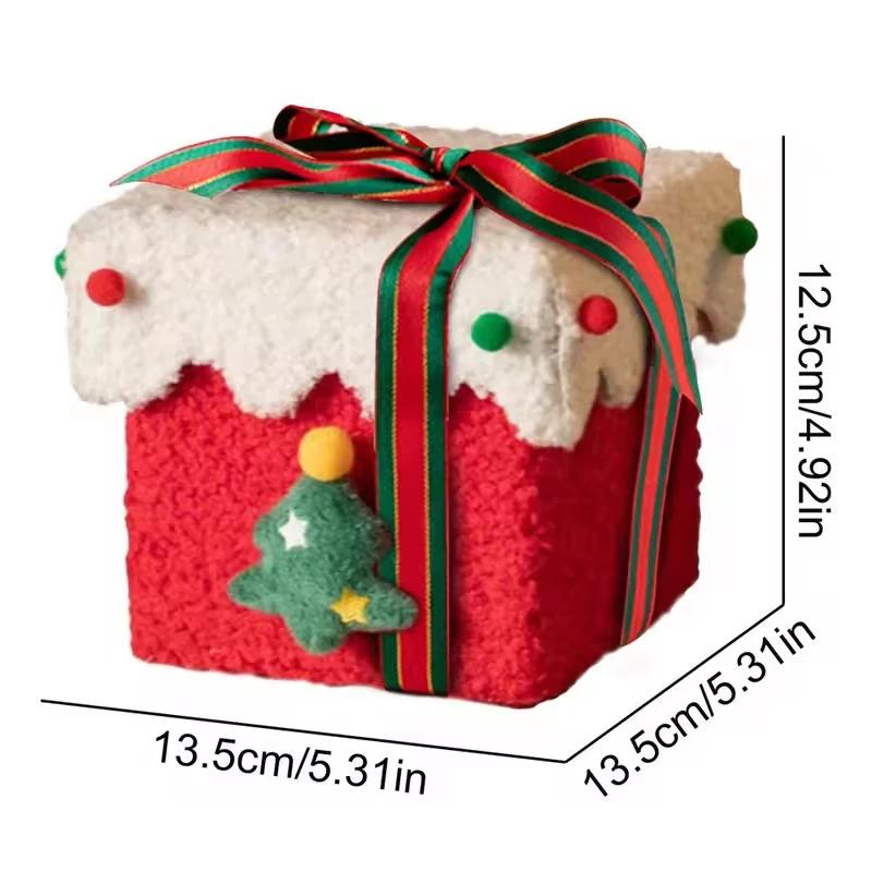 

Cute Christmas Gift Box Christmas Eve Apple Packaging Box Creative Plush Fabric Decoration Gift Girlfriend Exquisite Apple Box 13.5x13.5x12.5CM