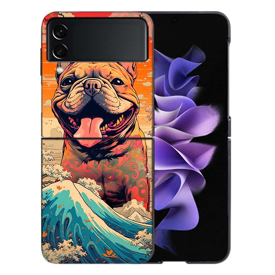 French Bulldog Dog Pug Coque For Samsung Z Flip7 6 Galaxy Case Shockproof Z Flip5 Z Flip3 4 5G Hard Cover Phone TPU PC Hard Fun