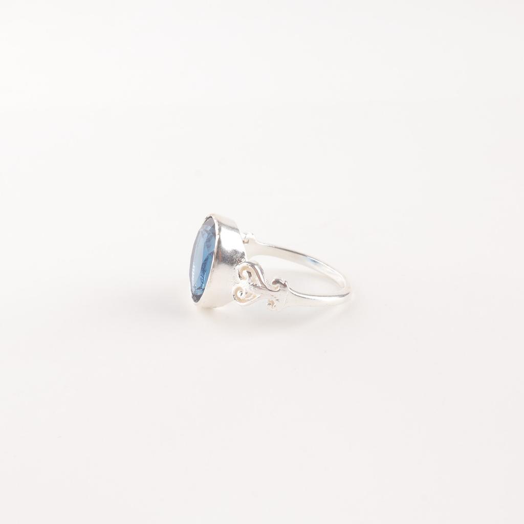 London Blue Topaz Gemstone 925 Sterling Silver Jewelry Handmade Designer Ring RR-66-12